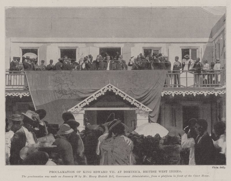 Proklamasjon av kong Edward VII på Dominica, Britisk Vestindia av English Photographer
