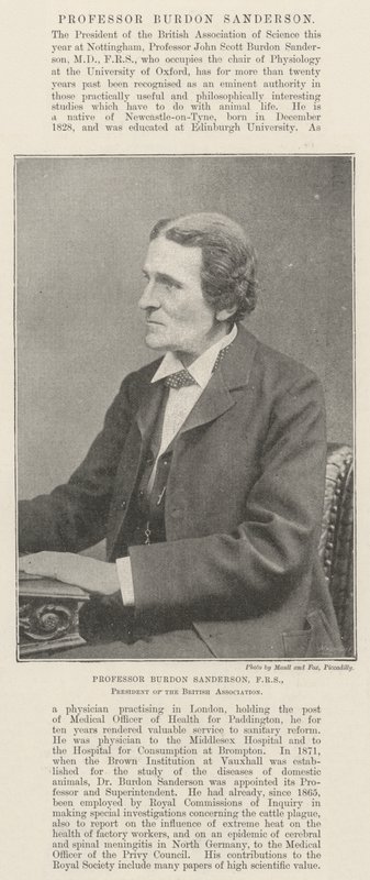 Professor Burdon Sanderson, FRS, president i British Association av English Photographer