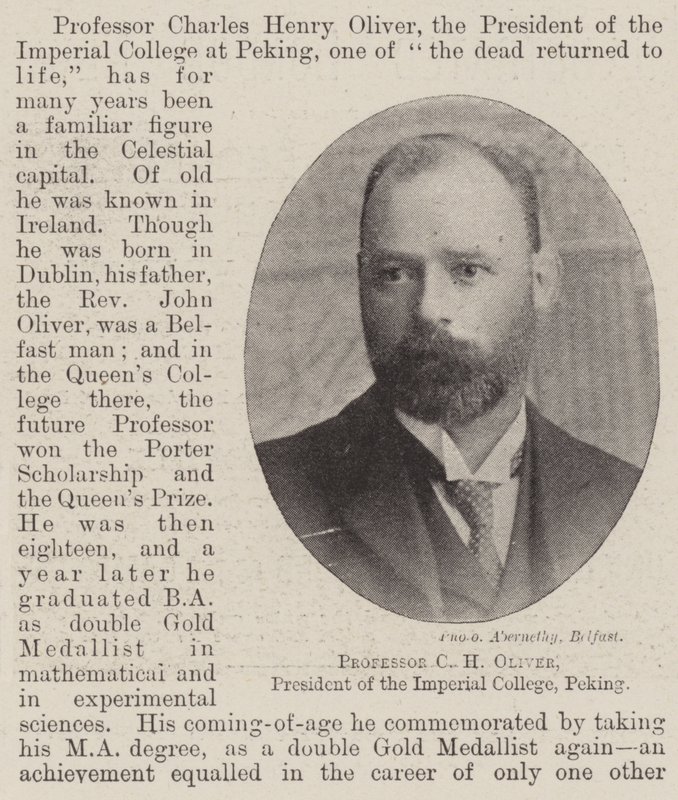 Professor CH Oliver, president for Imperial College, Peking av English Photographer