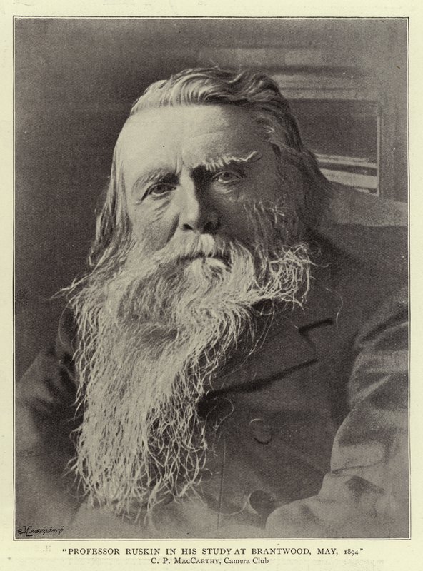 Professor Ruskin i sin studie ved Brantwood, mai 1894 av English Photographer