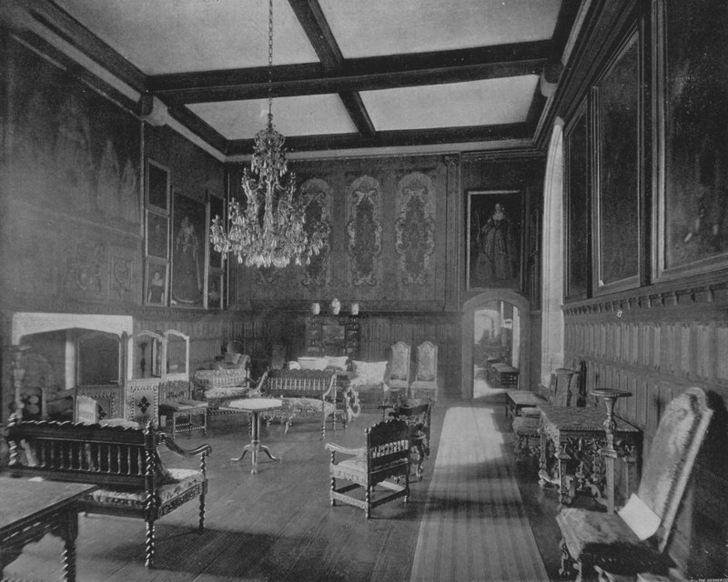 Dronning Elizabeths rom i Penshurst Place (s/hvitt bilde) av English Photographer