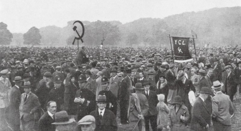 Rally av arbeidsledige arbeidere i Hyde Park, London av English Photographer