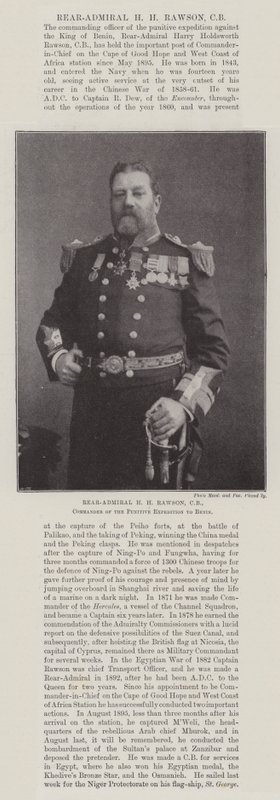 Kontreadmiral HM Rawson, CB, sjef for straffeekspedisjonen til Benin av English Photographer