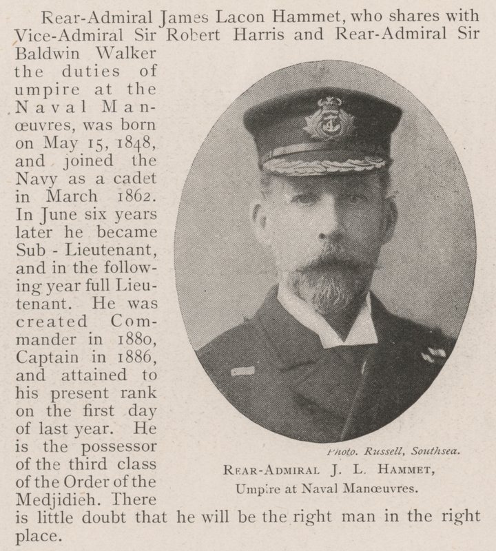Kontreadmiral J L Hammet, dommer ved sjømanøvrer av English Photographer
