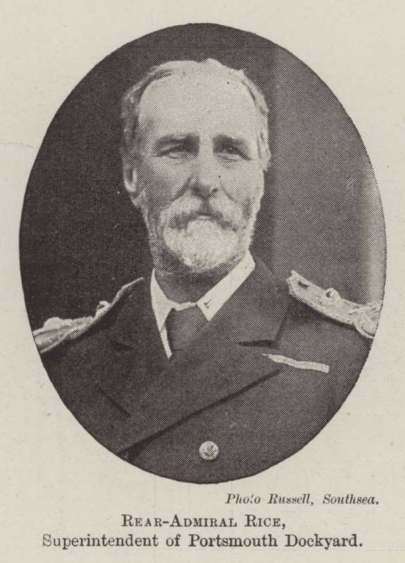 Kontreadmiral Rice, superintendent for Portsmouth Dockyard av English Photographer