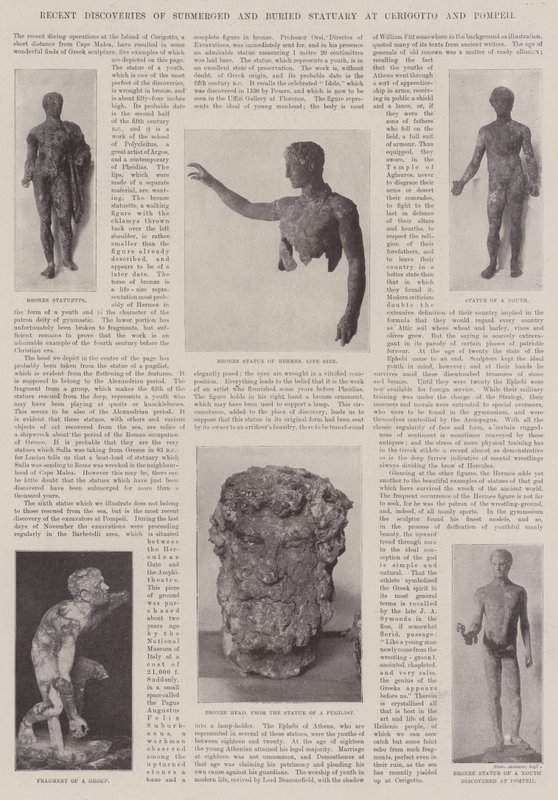 Nylige funn av nedsenkede og begravede statuer ved Cerigotto og Pompeii av English Photographer
