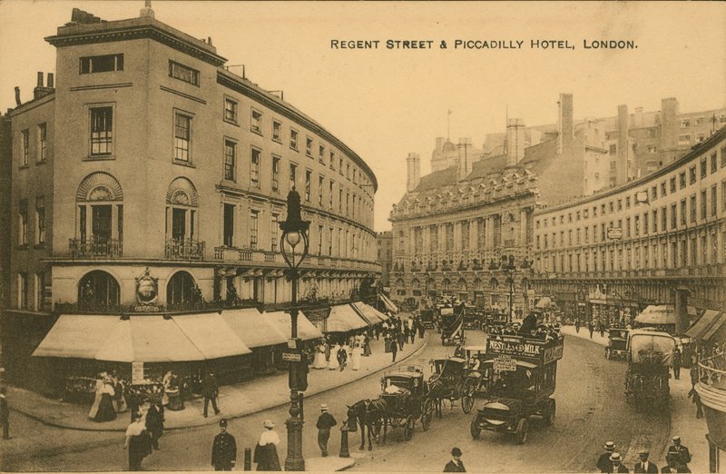 Regent Street og Piccadilly Hotel, London av English Photographer
