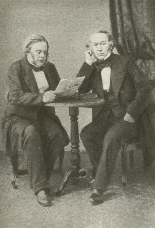 Richard Cobden (til venstre) og John Bright (til høyre) (s/hvitt-bilde) av English Photographer