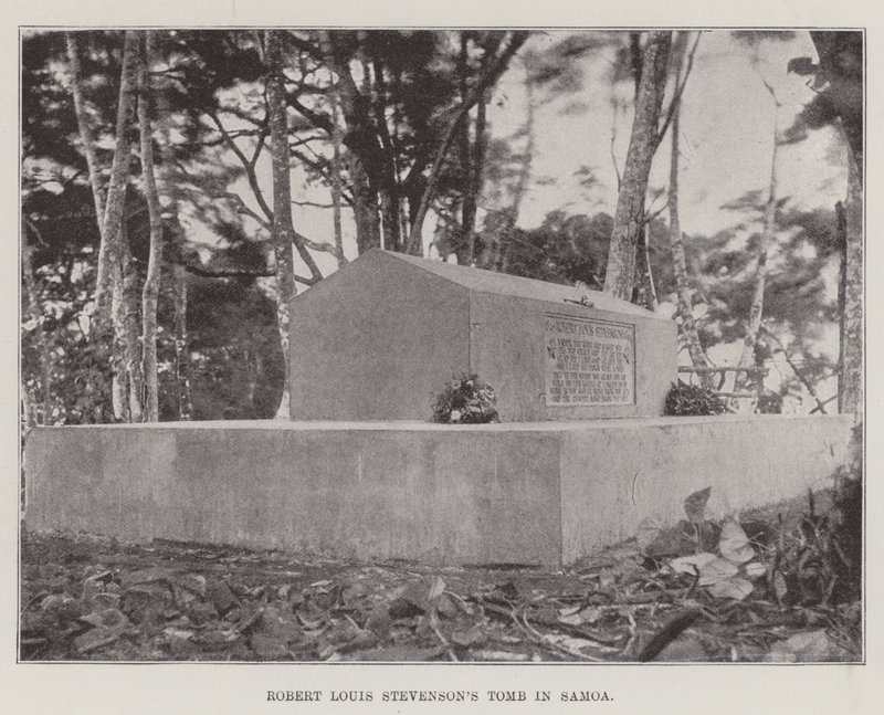 Robert Louis Stevensons grav i Samoa av English Photographer