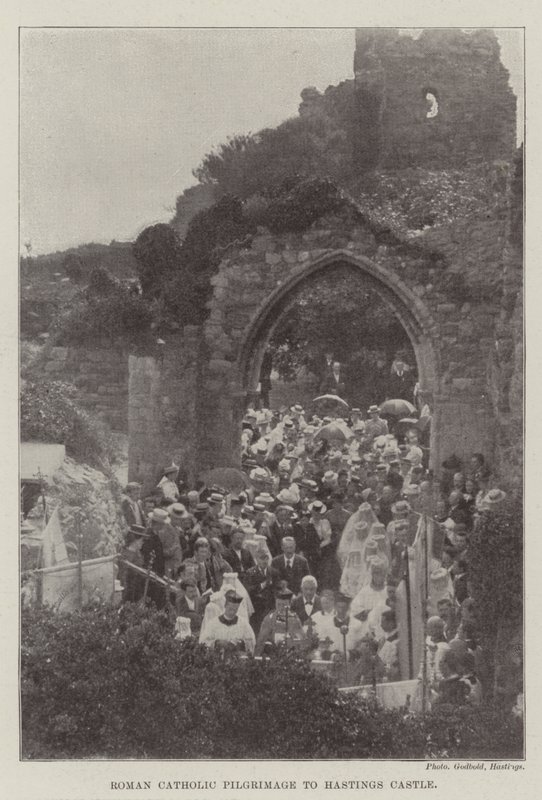 Romersk-katolske pilegrimsreise til Hastings Castle av English Photographer