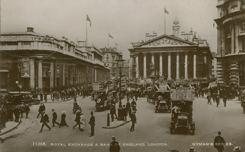 Royal Exchange og Bank of England, London av English Photographer