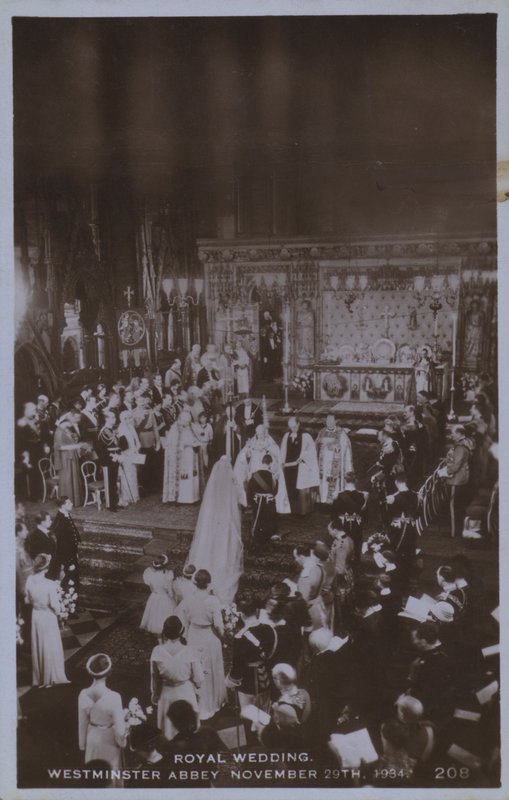 Kongelig bryllup, Westminster Abbey 29. november 1934 (s/hvitt-bilde) av English Photographer