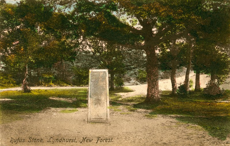 Rufus Stone, Lyndhurst, New Forest. Postkort sendt 15. september 1913. av English Photographer