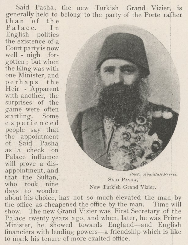 Sa Pasha, ny tyrkisk storvesir av English Photographer