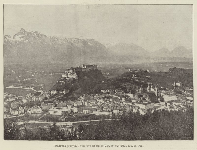 Salzburg (Østerrike), byen der Mozart ble født, 27. januar 1756 av English Photographer