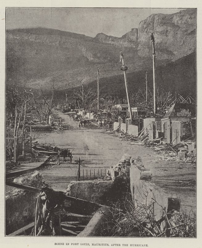 Scene i Port Louis, Mauritius, etter orkanen av English Photographer