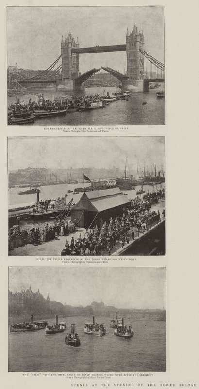 Scener ved åpningen av Tower Bridge av English Photographer