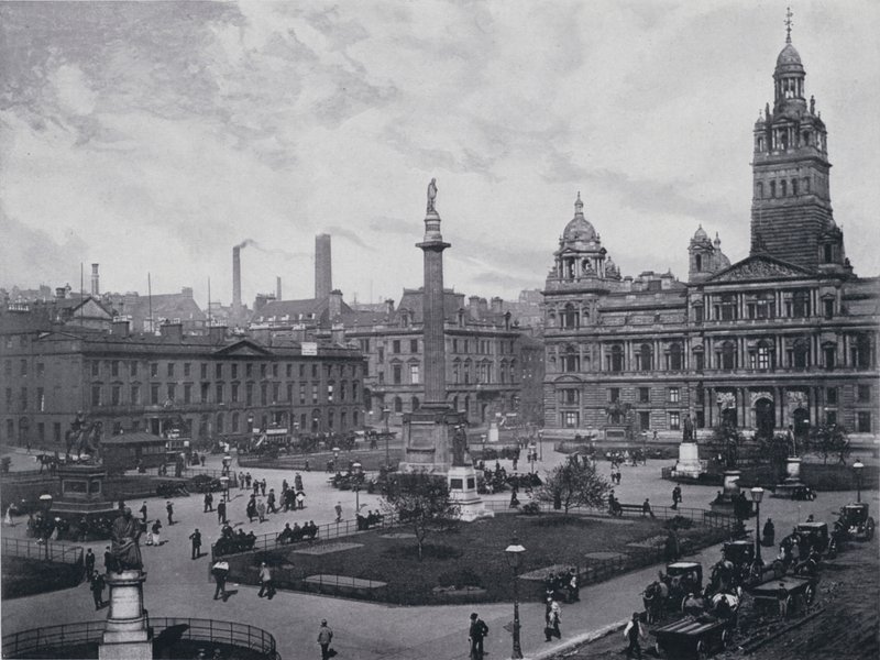 Skottland: Glasgow, George Square (s/hvitt bilde) av English Photographer