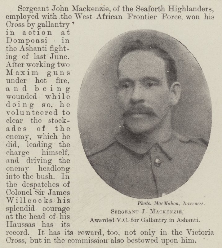 Sersjant J Mackenzie, tildelt VC for gallanteri i Ashanti av English Photographer