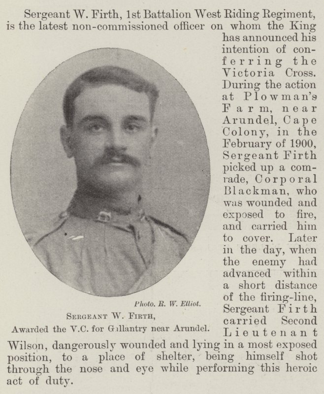 Sersjant W Firth, tildelt VC for gallanteri nær Arundel av English Photographer