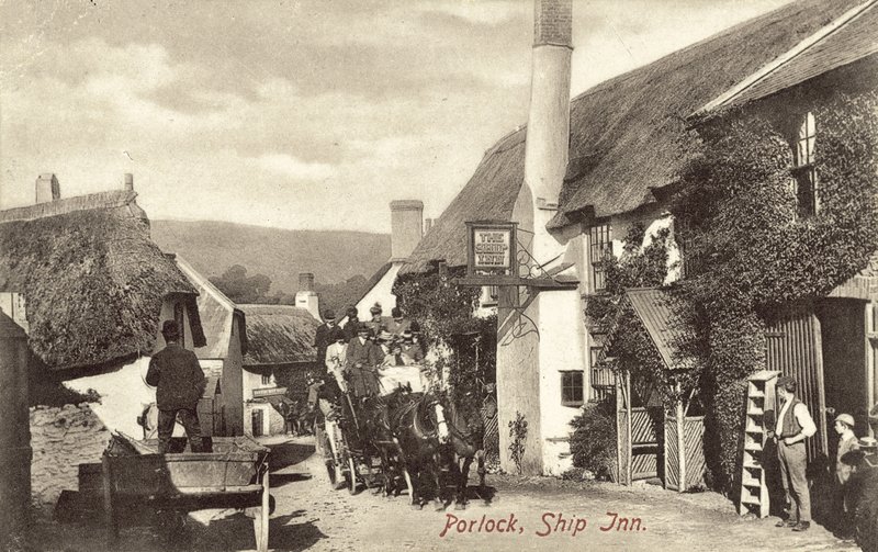Ship Inn, Porlock (s/hvitt bilde) av English Photographer