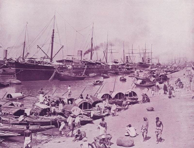 Frakt i Hooghly, Calcutta av English Photographer