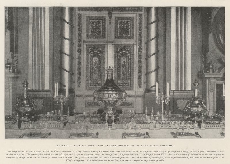 Silver-Gilt Epergne presentert til kong Edward VII av den tyske keiseren av English Photographer