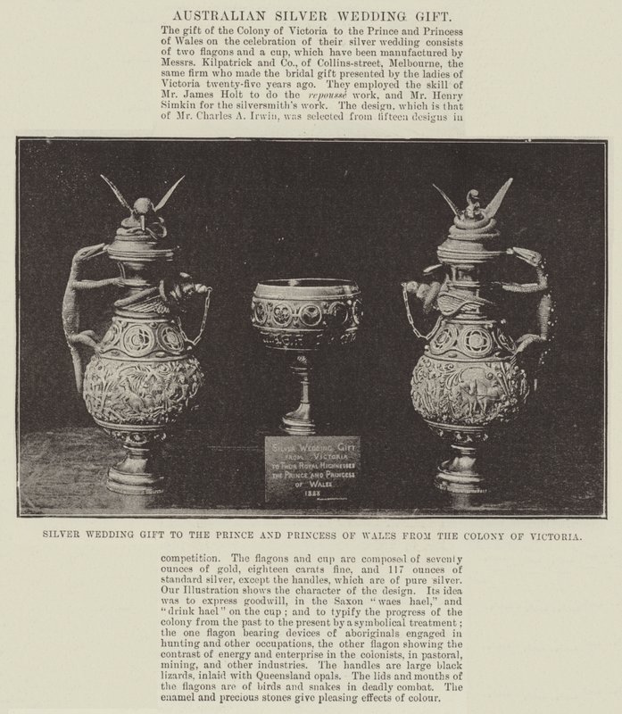 Sølvbryllupsgave til prinsen og prinsessen av Wales fra kolonien Victoria av English Photographer