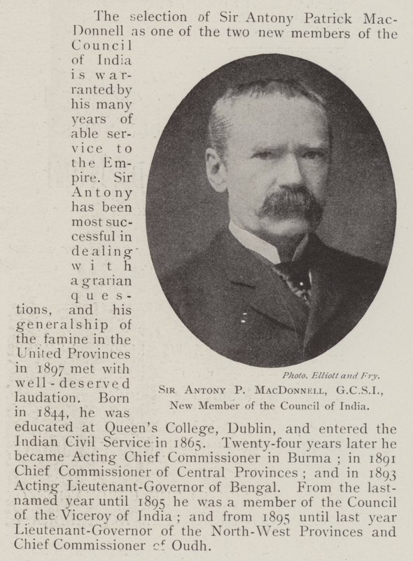 Sir Antony P MacDonnell, GCSI, nytt medlem av Council of India av English Photographer