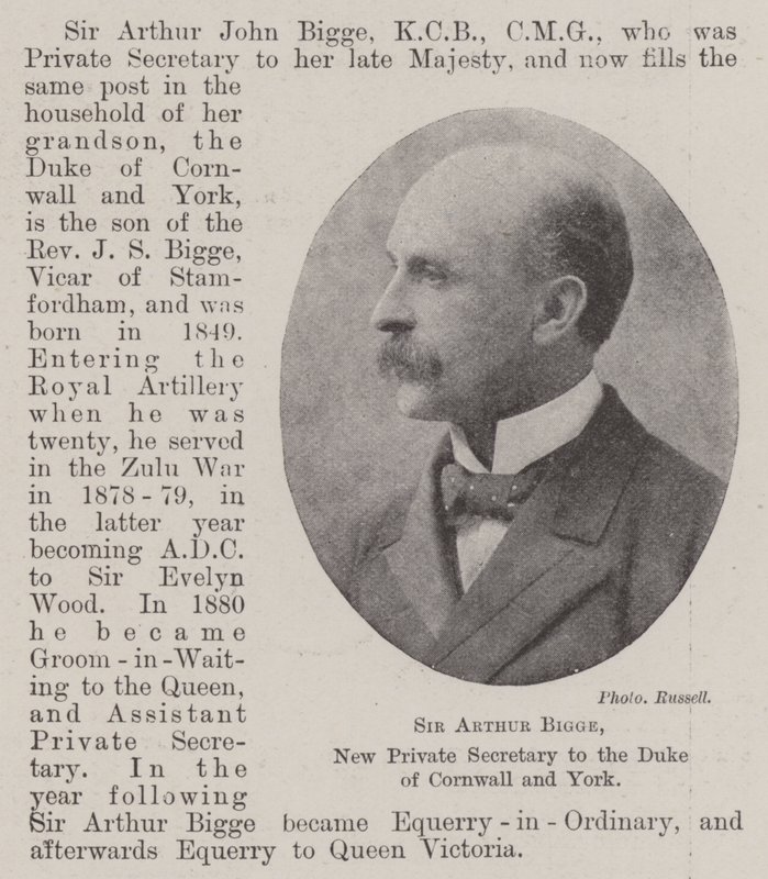 Sir Arthur Bigge, ny privatsekretær for hertugen av Cornwall og York av English Photographer