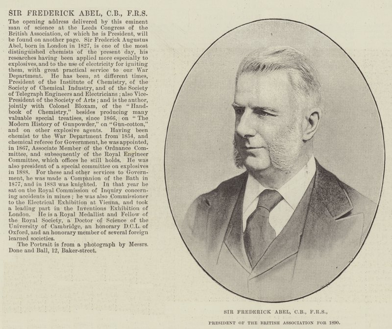 Sir Frederick Abel, CB, FRS, president for British Association for 1890 av English Photographer