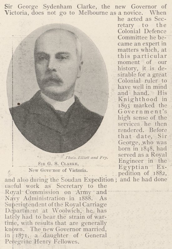 Sir GS Clarke, ny guvernør i Victoria av English Photographer
