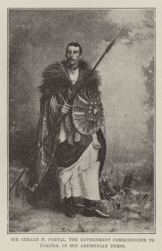 Sir Gerald H Portal, regjeringskommissæren i Uganda, i sin abyssiniske kjole av English Photographer