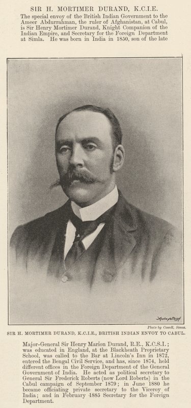 Sir H Mortimer Durand, KCIE, britisk indisk utsending til Cabul av English Photographer