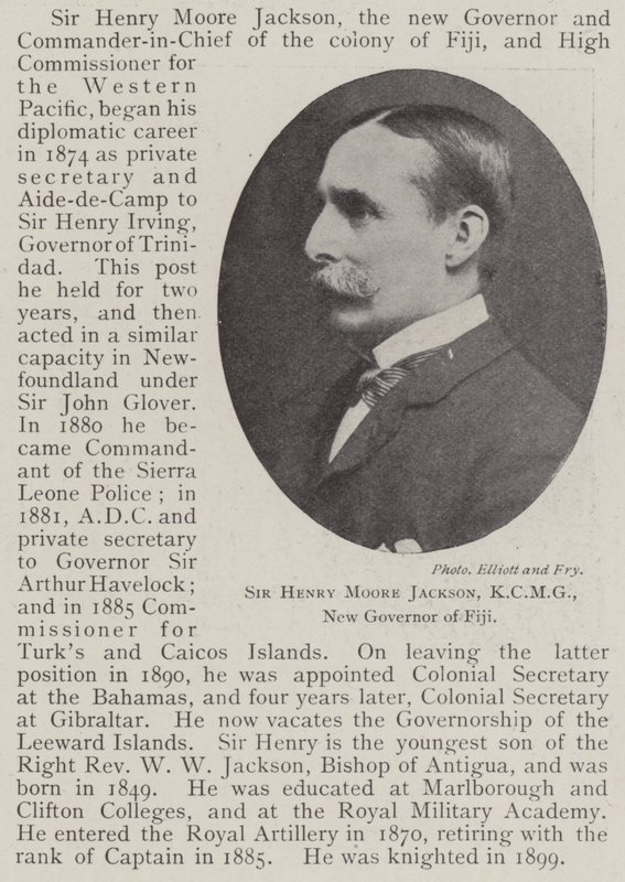 Sir Henry Moore Jackson, KCMG, ny guvernør i Fiji av English Photographer