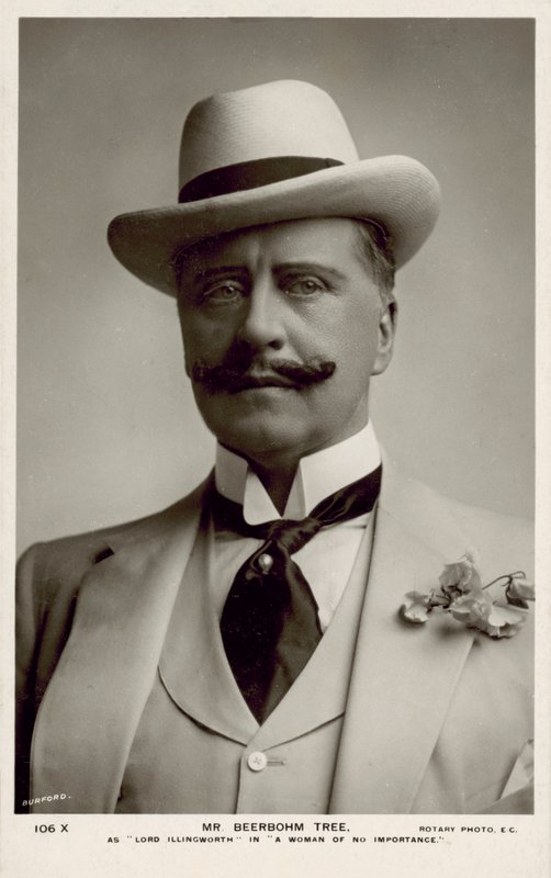 Sir Herbert Beerbohm Tree , engelsk skuespiller (s/hv-bilde) av English Photographer