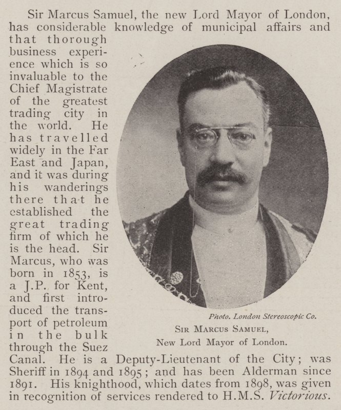 Sir Marcus Samuel, New Lord Mayor of London av English Photographer