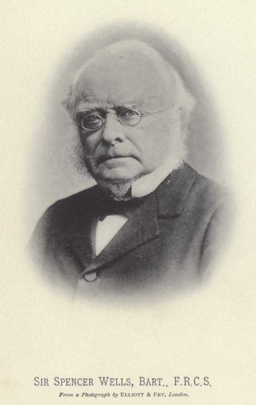 Sir Spencer Wells, baronett, FRCS (s/h-foto) av English Photographer