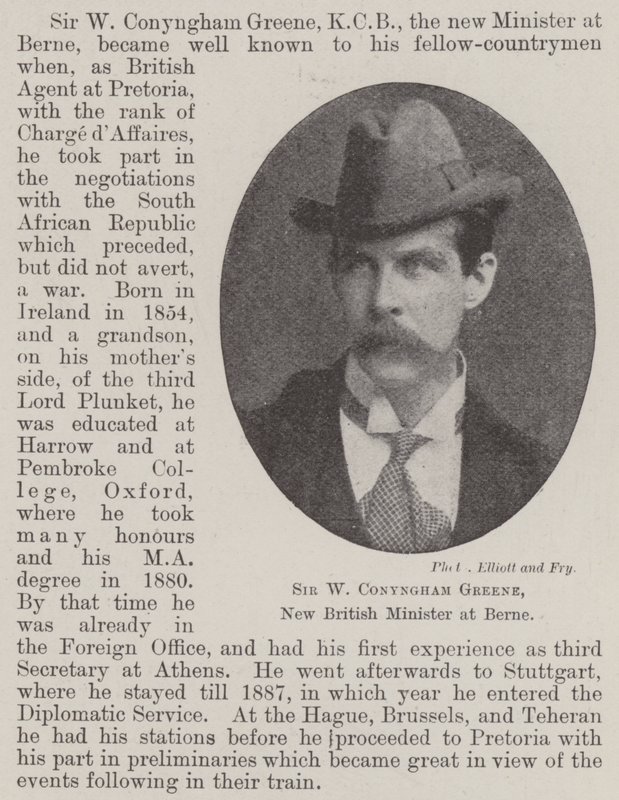 Sir W Conyngham Greene, ny britisk minister i Berne av English Photographer