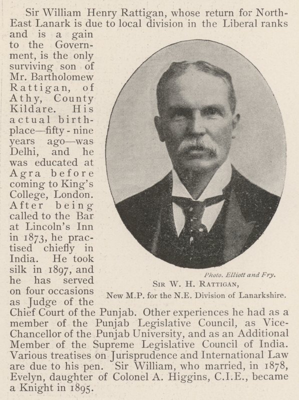 Sir WH Rattigan, ny MP for NE-divisjonen i Lanarkshire av English Photographer