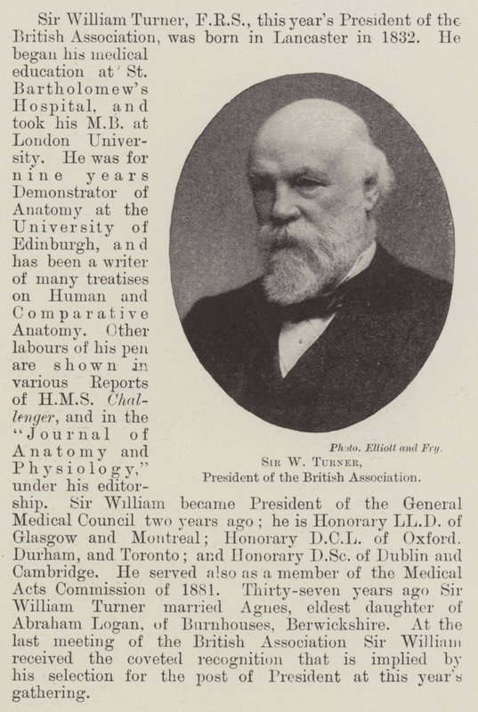 Sir W Turner, president i British Association av English Photographer
