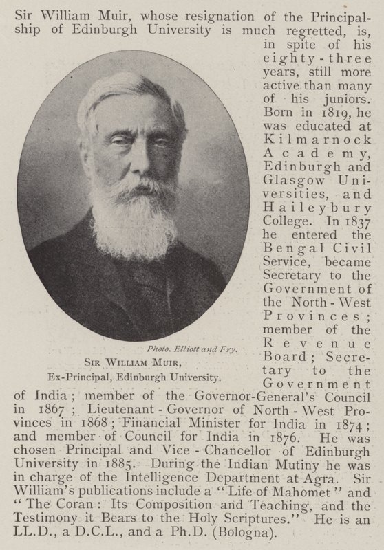 Sir William Muir, eks-rektor, Edinburgh University av English Photographer
