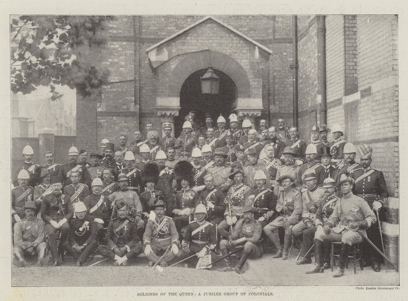 Soldiers of the Queen, en jubileumsgruppe av kolonialer av English Photographer