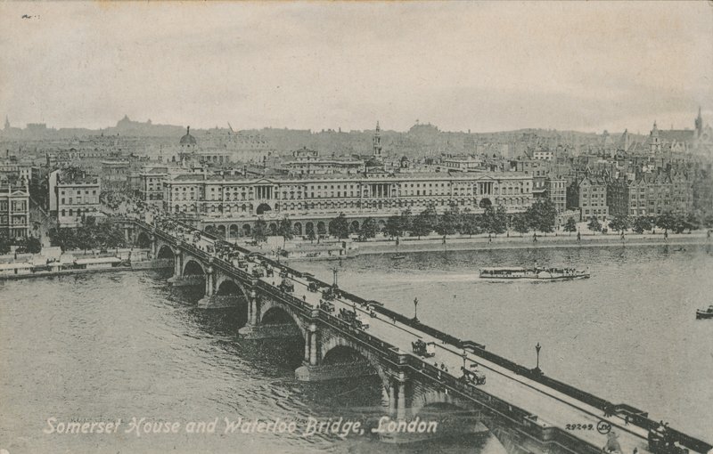 Somerset House og Waterloo Bridge, London av English Photographer