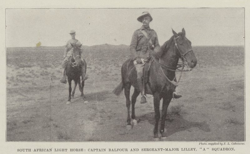 South African Light Horse, kaptein Balfour og sersjant-major Lilley, en skvadron av English Photographer