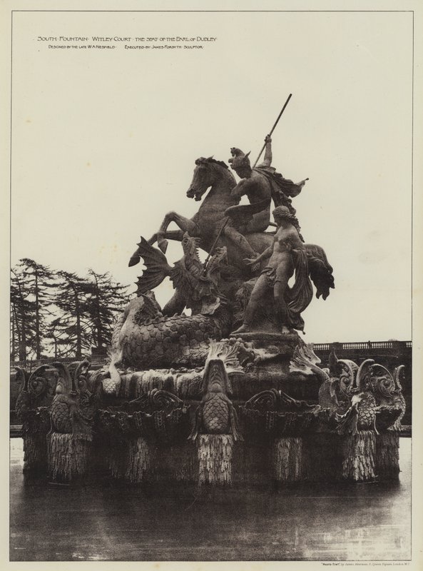 South Fountain Witley Court, setet til jarlen av Dudley (s/hv-bilde) av English Photographer