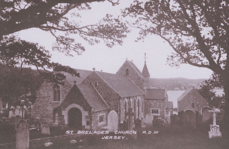 St Brelades Church AD 1111, Jersey (s/hvitt-bilde) av English Photographer