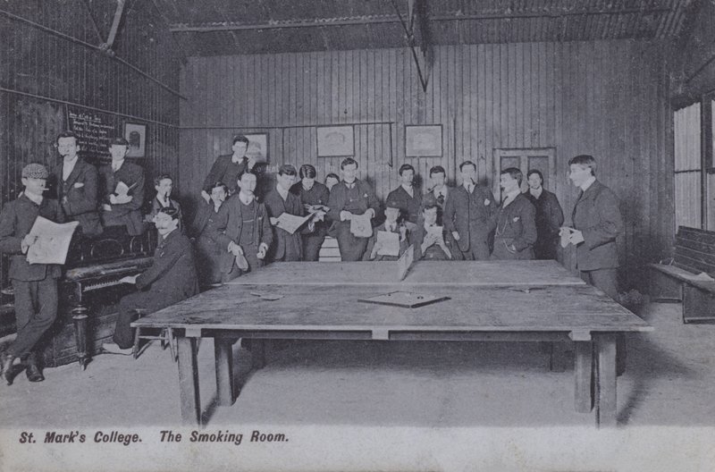 St Marks College, The Smoking Room (s/hvitt-bilde) av English Photographer