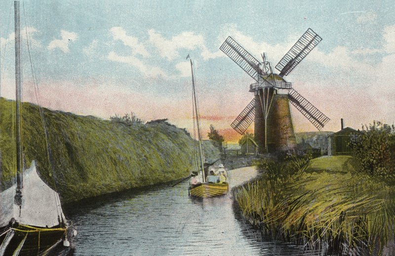 Staithe og Mill, Horsey Dyke av English Photographer