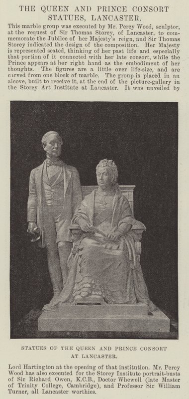 Statuer av dronningen og prinsgemalen på Lancaster av English Photographer